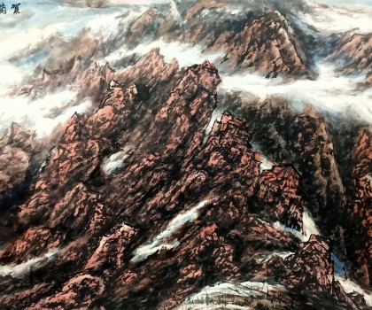 張寅強(qiáng)國(guó)畫《賀蘭浩氣圖》收藏于人民大會(huì)堂管理局